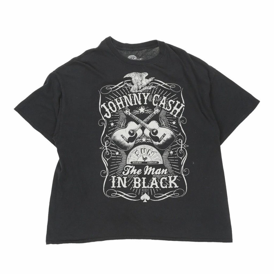 Vintage T-Shirts * | Vintage Jonny Cash Unbranded T-Shirt 2Xl Black Cotton