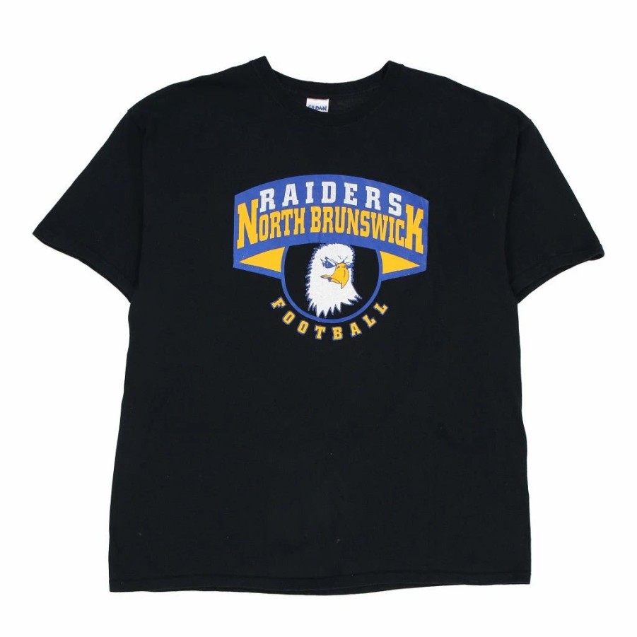 Vintage T-Shirts * | Vintage Raiders North Brunswick Football Gildan T-Shirt Xl Black Cotton