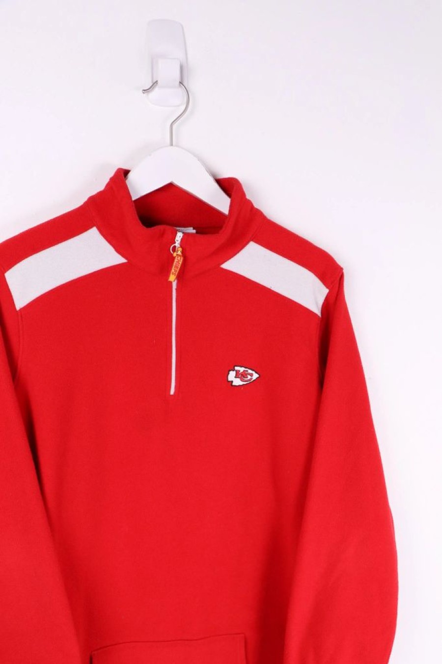 1/4 Zip Sweaters * | Restated Vintage Vintage Nfl Chiefs 1/4 Zip Fleece Sweater Large