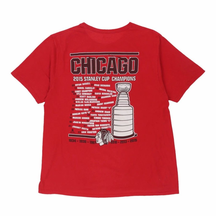 Vintage T-Shirts * | Pre-Loved Chicago Blackhawks Reebok T-Shirt Xl Red Cotton