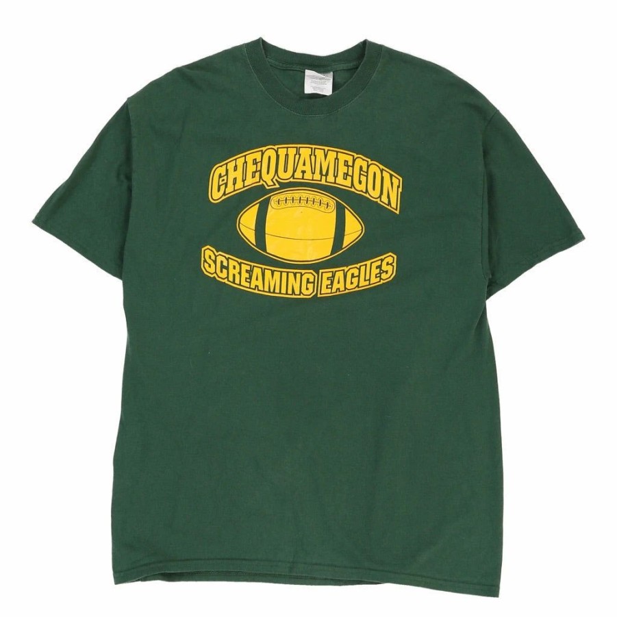 Vintage T-Shirts * | Vintage Chequamegon Screaming Eagles Port & Company T-Shirt Large Green Cotton