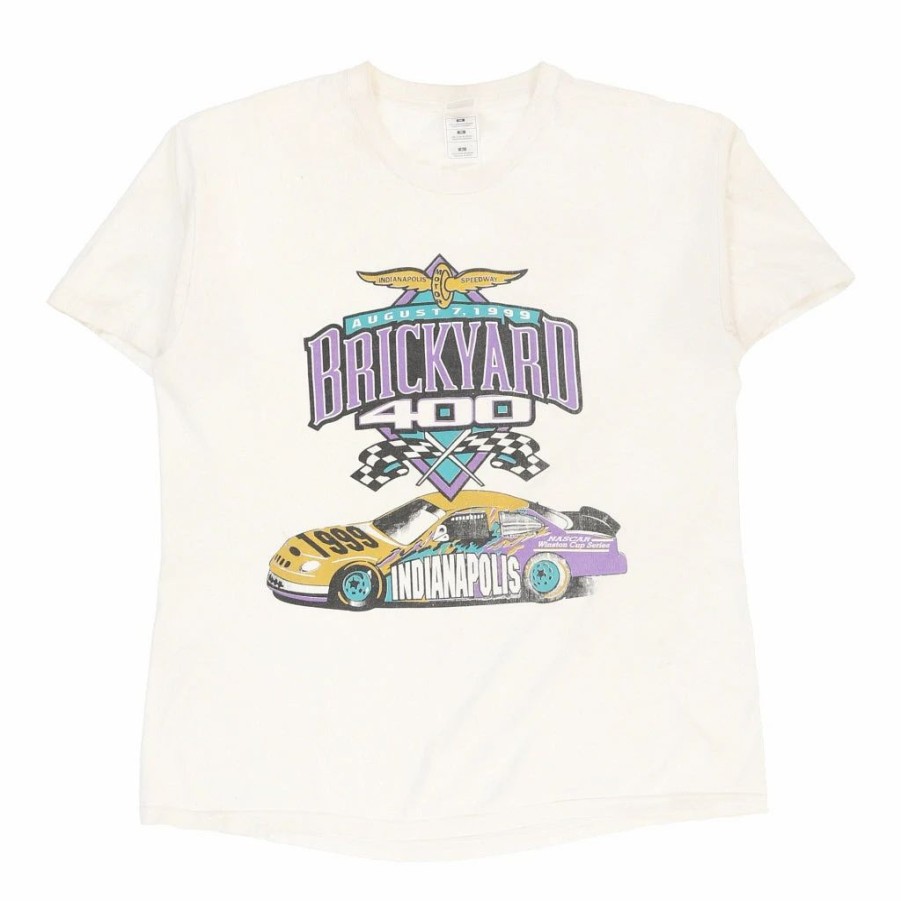 Vintage T-Shirts * | Vintage Brickyard 400 1999 Fruit Of The Loom T-Shirt Xl White Cotton