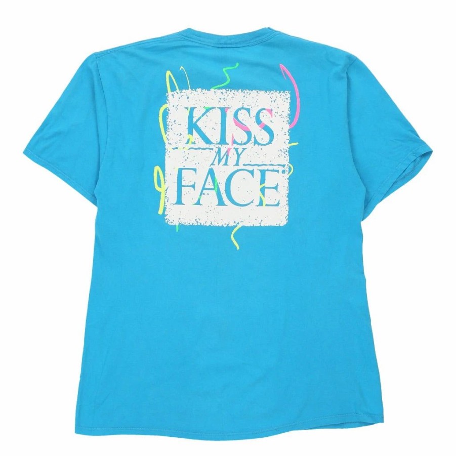 Vintage T-Shirts * | Vintage Kiss My Face Jerzees T-Shirt Xl Blue Cotton