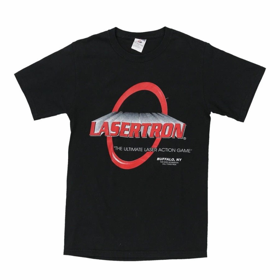 Vintage T-Shirts * | Vintage Lasertron Jerzees T-Shirt Small Black Cotton