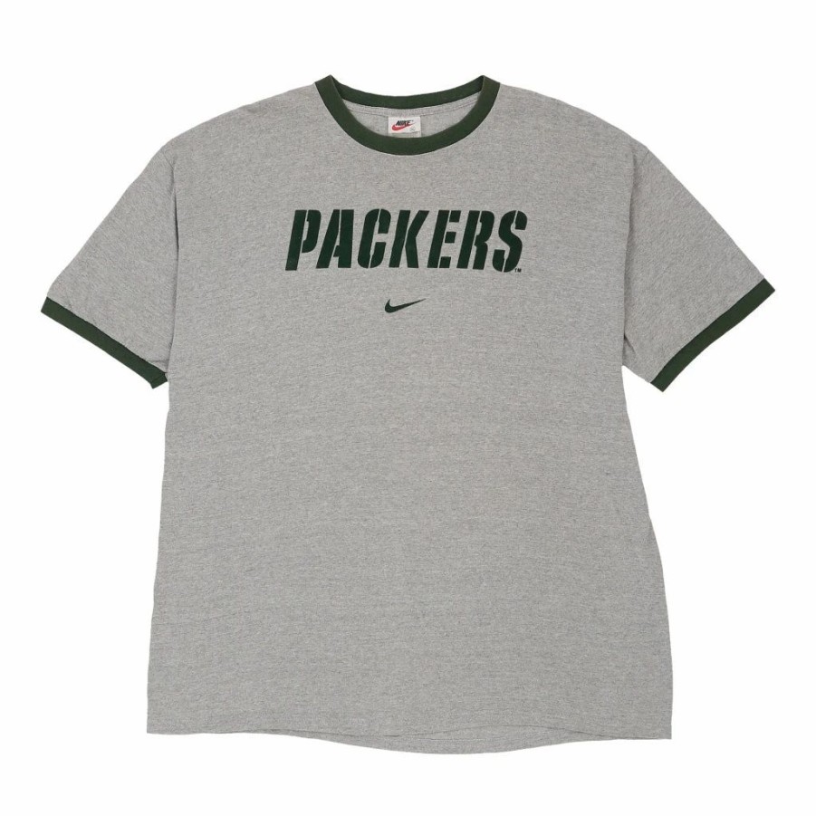 Vintage T-Shirts * | Vintage Green Bay Packers Nike T-Shirt Xl Grey Cotton