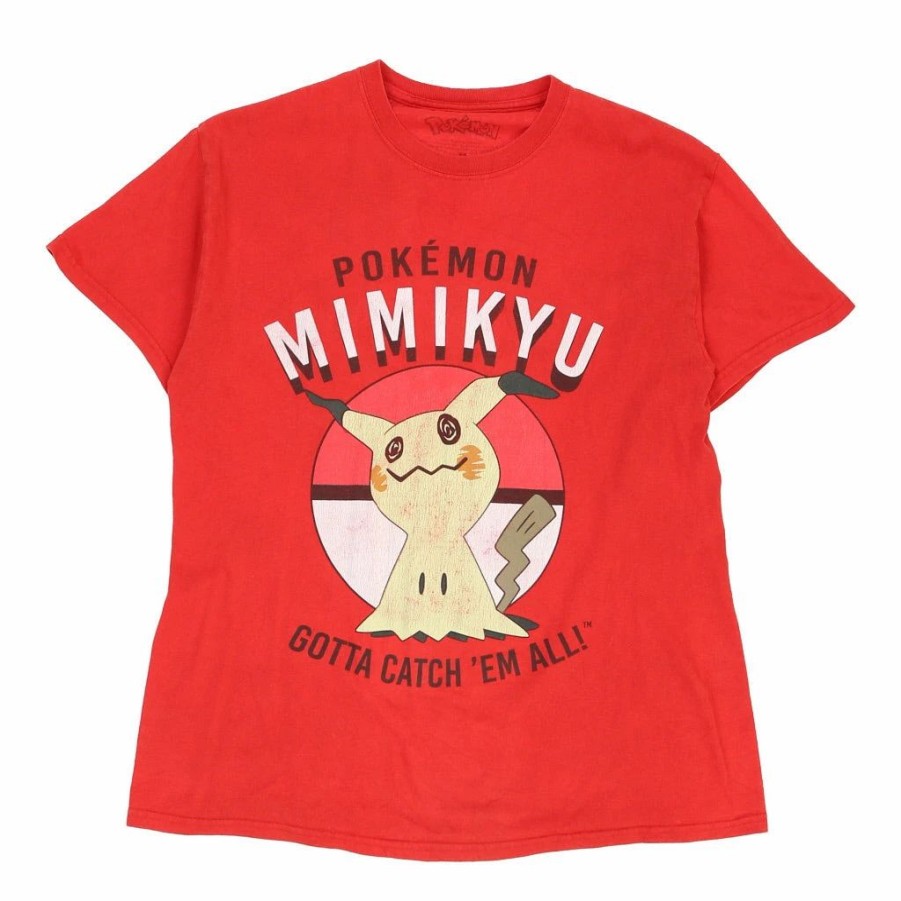 Vintage T-Shirts * | Vintage Pokemon Mimikyu Pokemon T-Shirt Medium Red Cotton