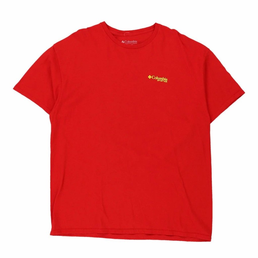 Vintage T-Shirts * | Vintage Columbia T-Shirt 2Xl Red Cotton