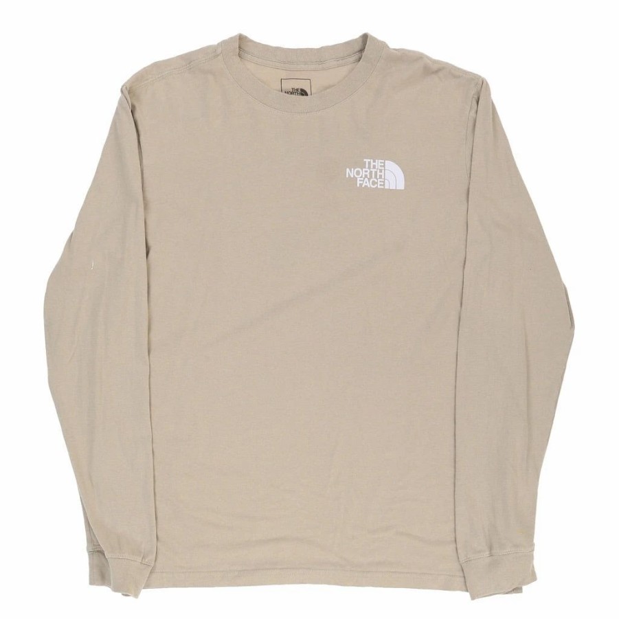 Vintage T-Shirts * | Vintage The North Face Long Sleeve T-Shirt Large Beige Cotton