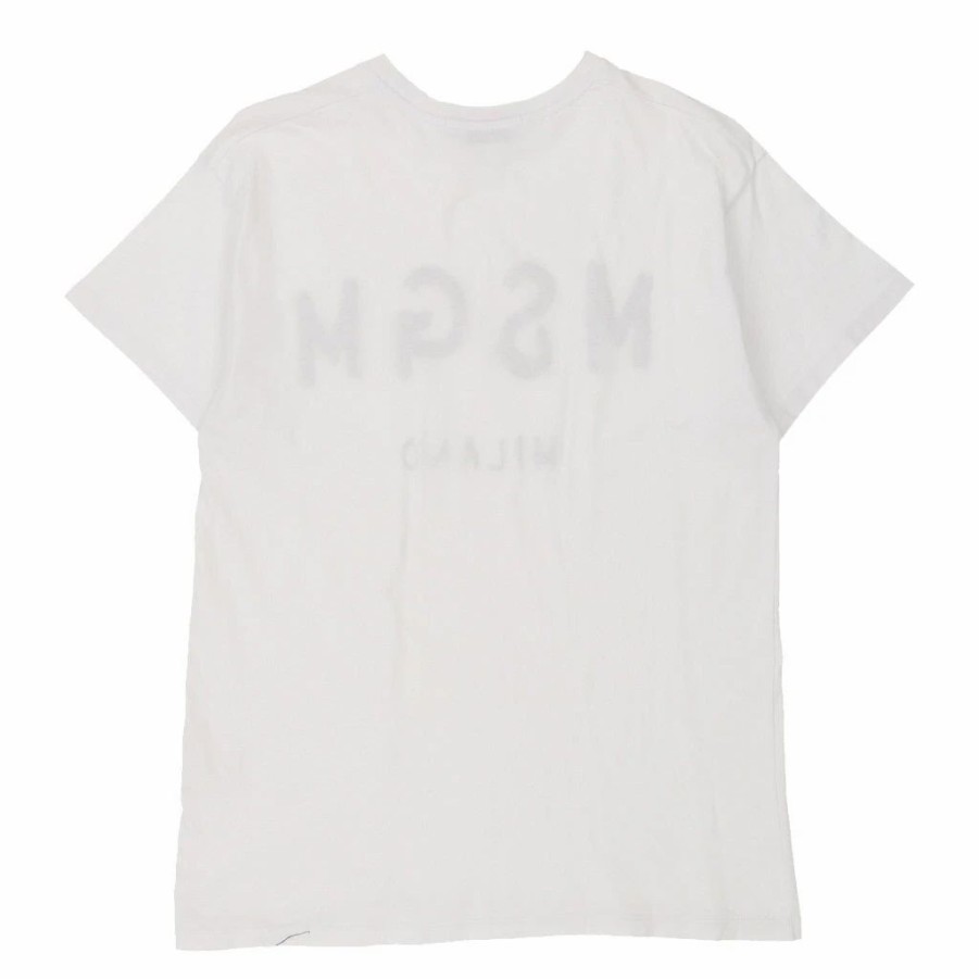 Vintage T-Shirts * | Vintage Msgm T-Shirt Xs White Cotton