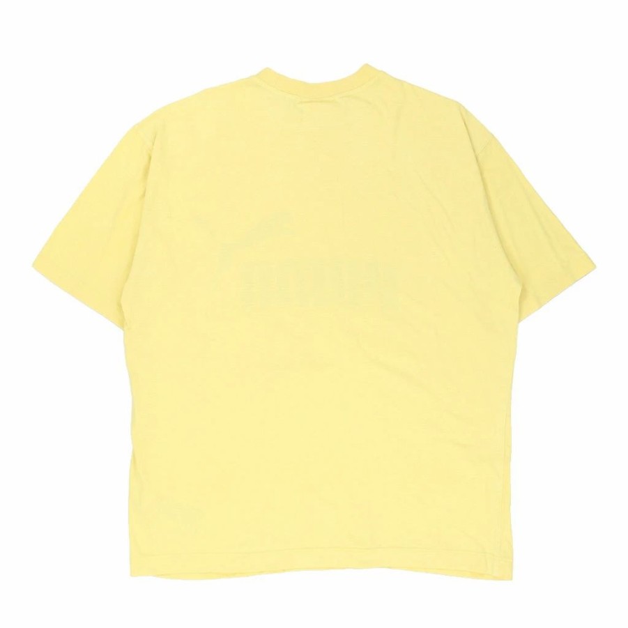 Vintage T-Shirts * | Vintage Puma T-Shirt Large Yellow Cotton