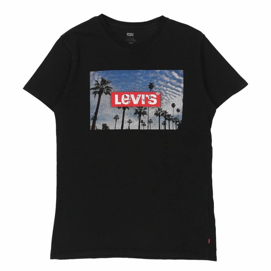 Vintage T-Shirts * | Vintage Levis T-Shirt Medium Black Cotton