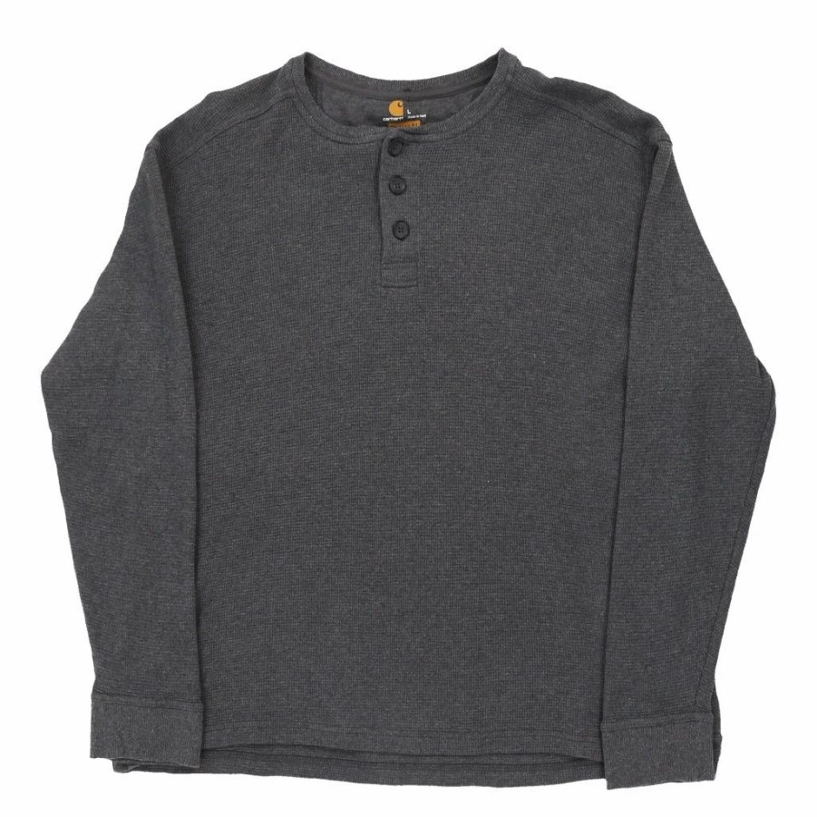 Vintage T-Shirts * | Vintage Carhartt Long Sleeve T-Shirt Large Grey Cotton