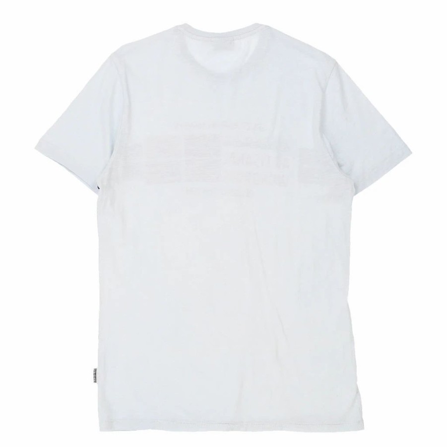 Vintage T-Shirts * | Vintage Napapijri T-Shirt Medium White Cotton Blend