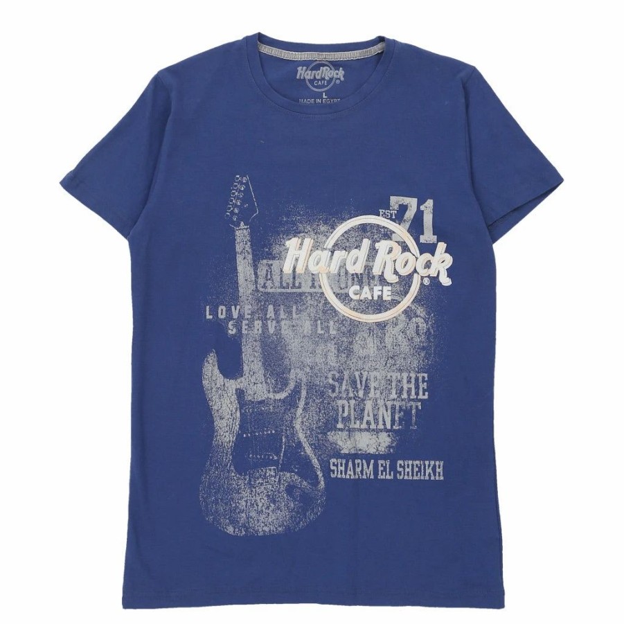 Vintage T-Shirts * | Vintage Sharm El Sheikh Hard Rock Cafe T-Shirt Large Blue Cotton