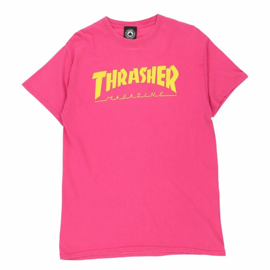 Vintage T-Shirts * | Vintage Thrasher Magazine Thrasher T-Shirt Medium Pink Cotton