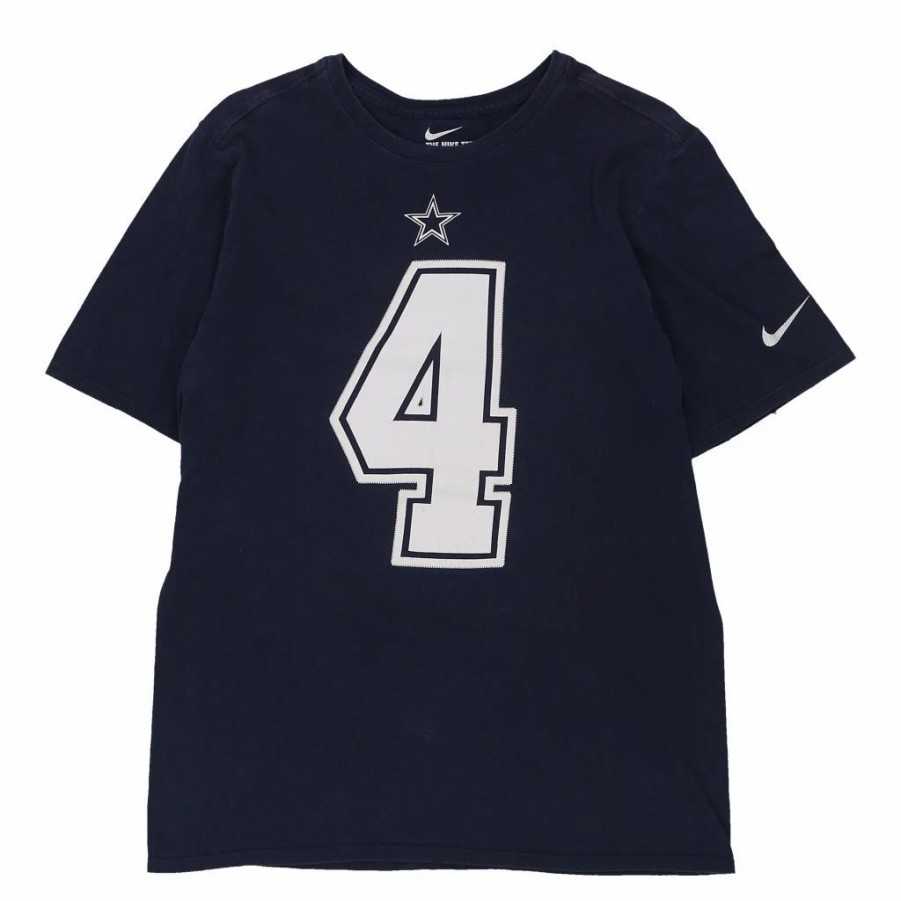 Vintage T-Shirts * | Vintage Dallas Cowboys Nike T-Shirt Medium Navy Cotton