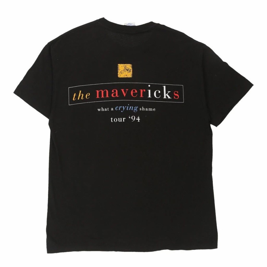 Vintage T-Shirts * | Vintage The Mavericks Hanes T-Shirt Xl Black Cotton