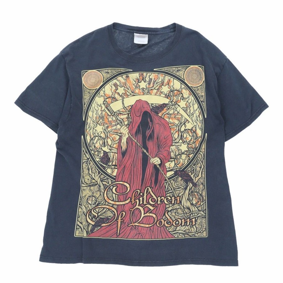 Vintage T-Shirts * | Vintage Children Of Bodom Hanes T-Shirt Medium Navy Cotton