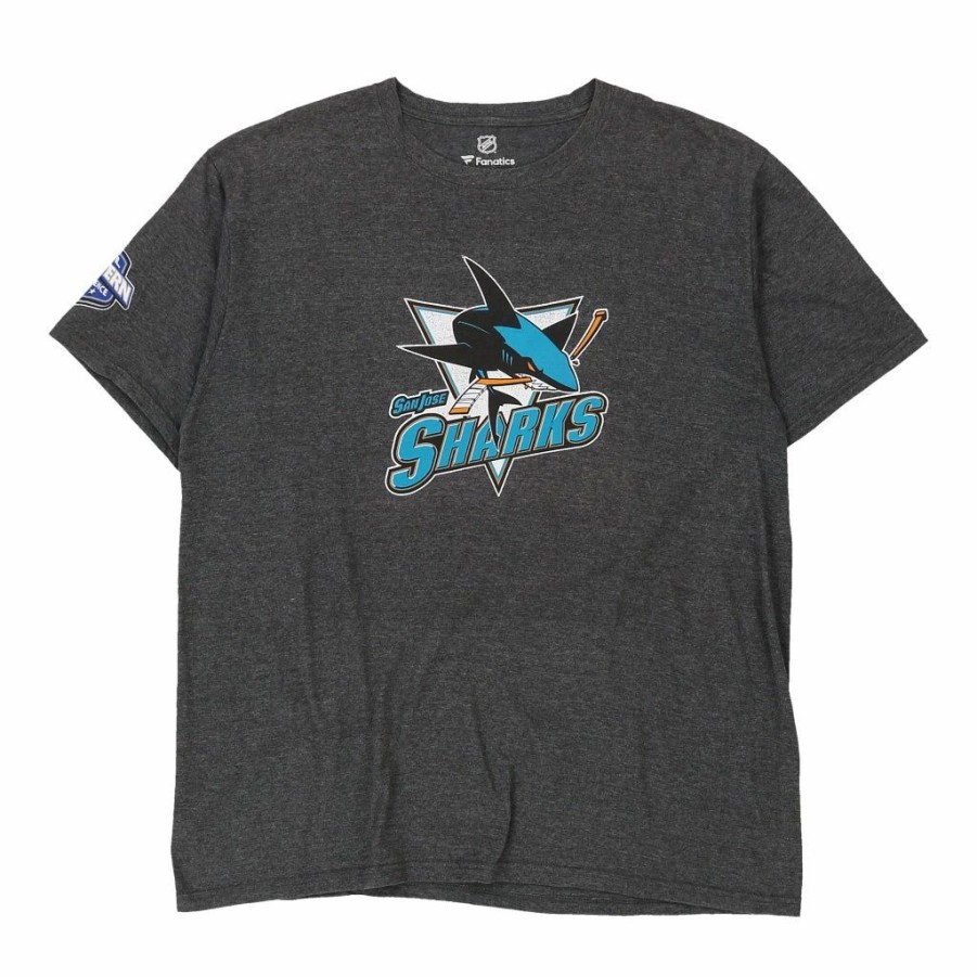 Vintage T-Shirts * | Vintage San Jose Sharks Nhl T-Shirt Xl Grey Cotton Blend