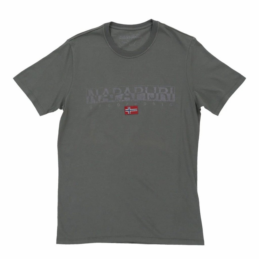 Vintage T-Shirts * | Vintage Napapijri T-Shirt Medium Grey Cotton