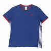 Vintage T-Shirts * | Vintage Adidas T-Shirt Large Blue Cotton