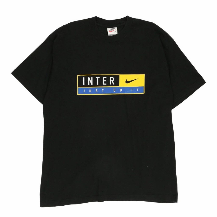 Vintage T-Shirts * | Vintage Inter Milan Nike T-Shirt Xl Black Cotton