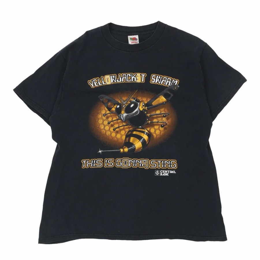 Vintage T-Shirts * | Vintage Fruit Of The Loom T-Shirt Medium Black Cotton