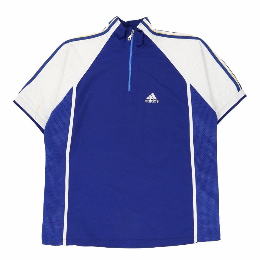 Vintage T-Shirts * | Vintage Adidas T-Shirt Xl Blue Polyester