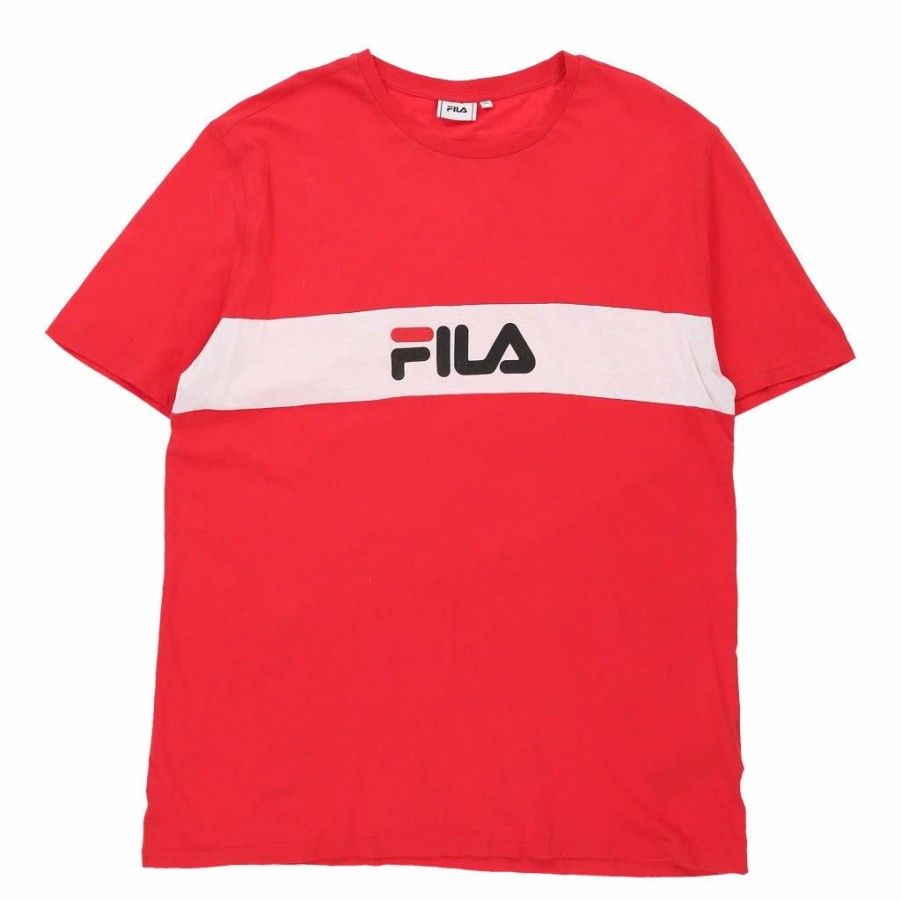 Vintage T-Shirts * | Vintage Fila T-Shirt Xl Red Cotton