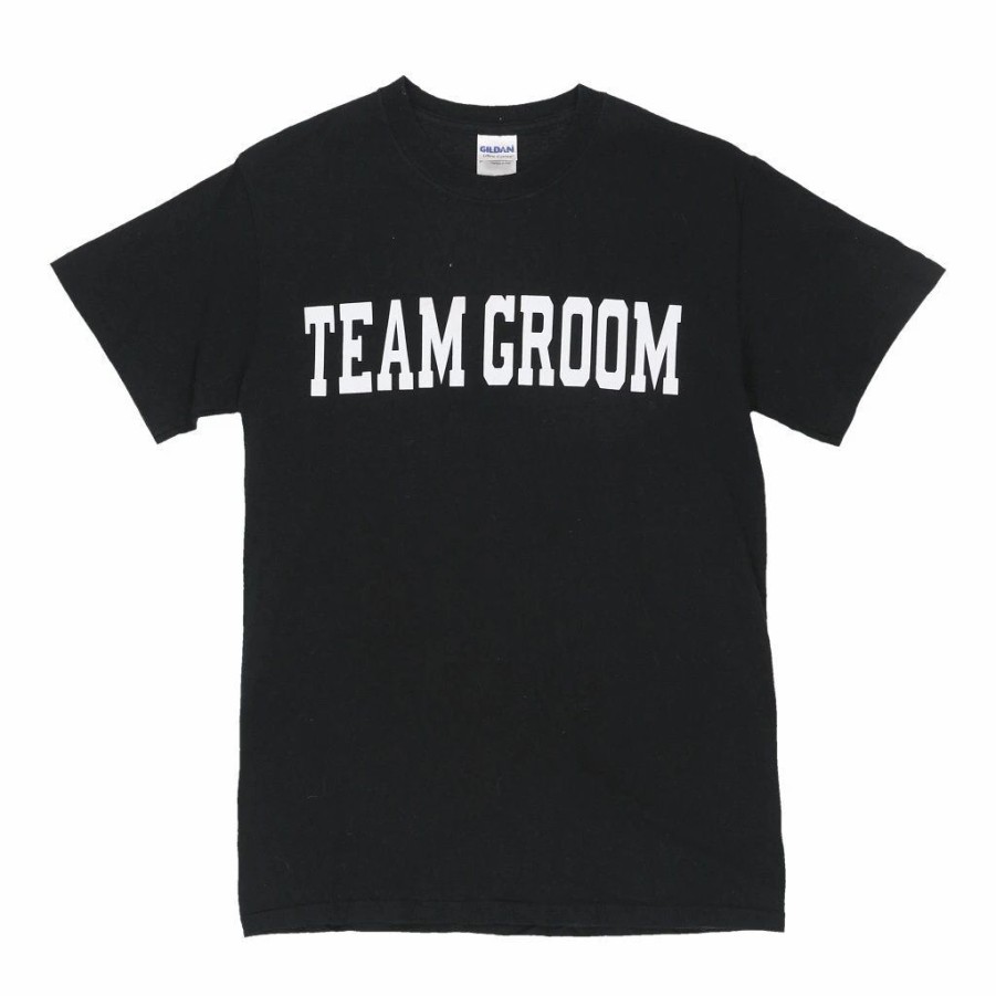 Vintage T-Shirts * | Vintage Team Groom Gildan T-Shirt Small Black Cotton