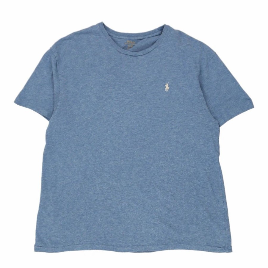 Vintage T-Shirts * | Vintage Ralph Lauren T-Shirt Large Blue Cotton