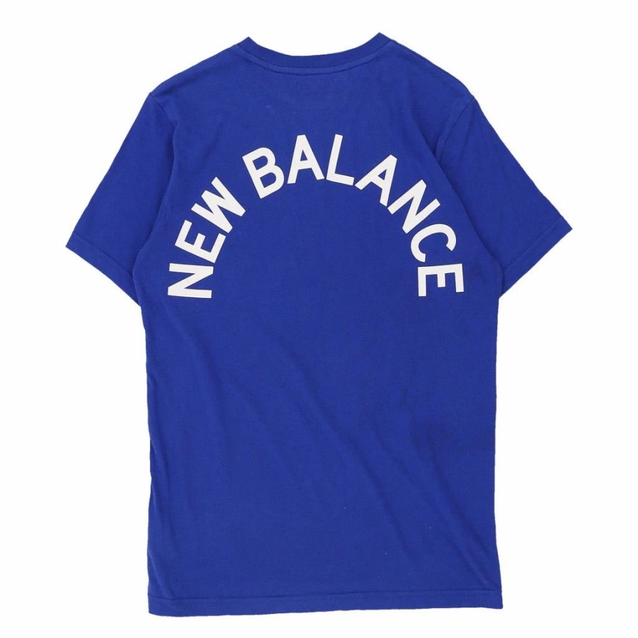 Vintage T-Shirts * | Vintage New Balance T-Shirt Small Blue Cotton