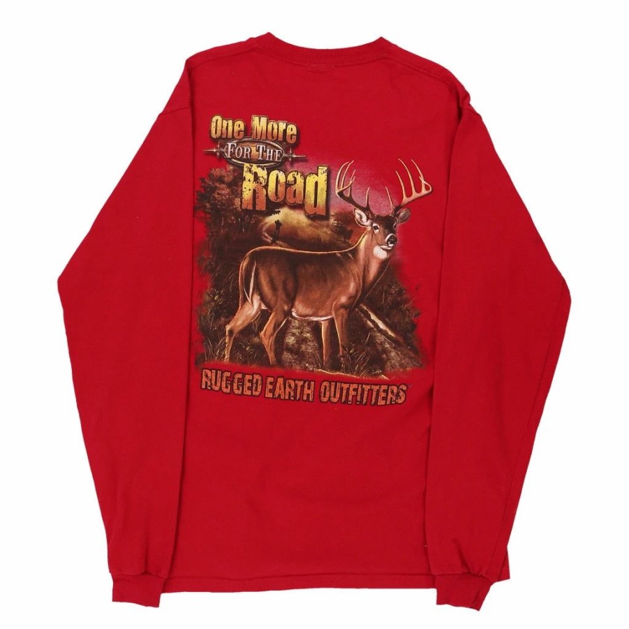 Vintage T-Shirts * | Vintage Rugged Earth Outfitters Long Sleeve T-Shirt Xl Red Cotton