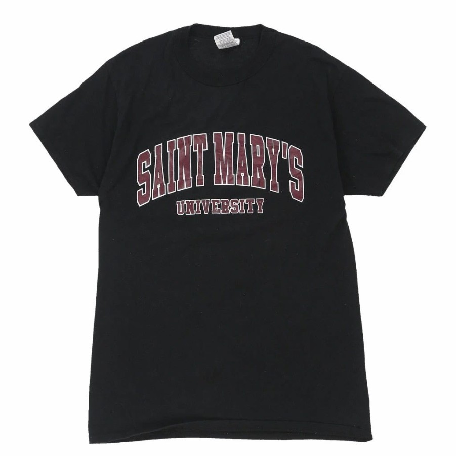 Vintage T-Shirts * | Vintage Saint Marys University Russell Athletic T-Shirt Small Black Cotton