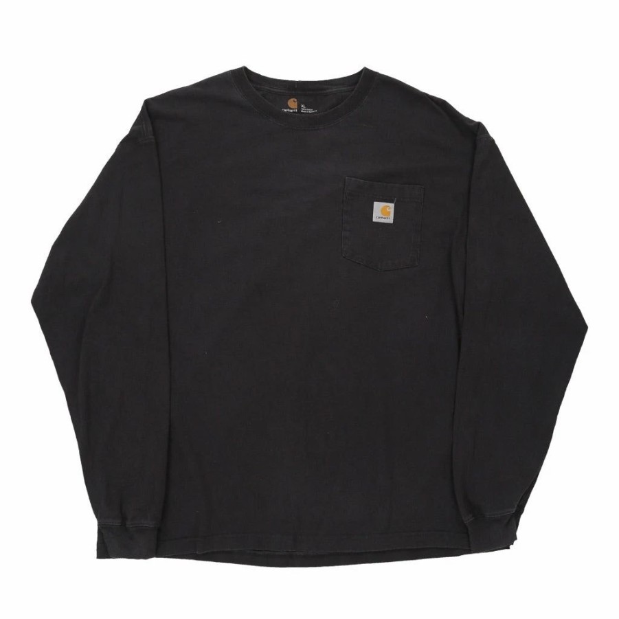 Vintage T-Shirts * | Vintage Carhartt Long Sleeve T-Shirt Xl Black Cotton