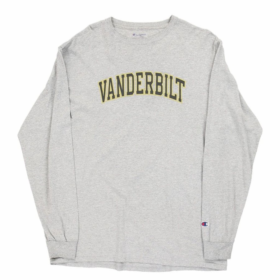 Vintage T-Shirts * | Vintage Vanderbilt Champion Long Sleeve T-Shirt Large Grey Cotton