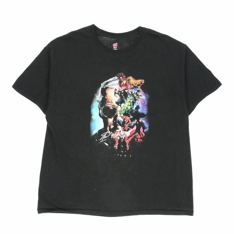 Vintage T-Shirts * | Vintage Marvel Hanes T-Shirt Xl Black Cotton