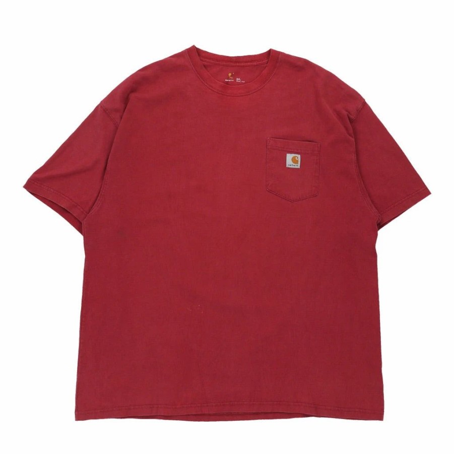 Vintage T-Shirts * | Vintage Carhartt T-Shirt 2Xl Red Cotton