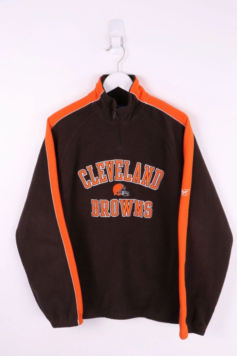 1/4 Zip Sweaters * | Restated Vintage Vintage Cleveland Browns 1/4 Zip Sweater Medium