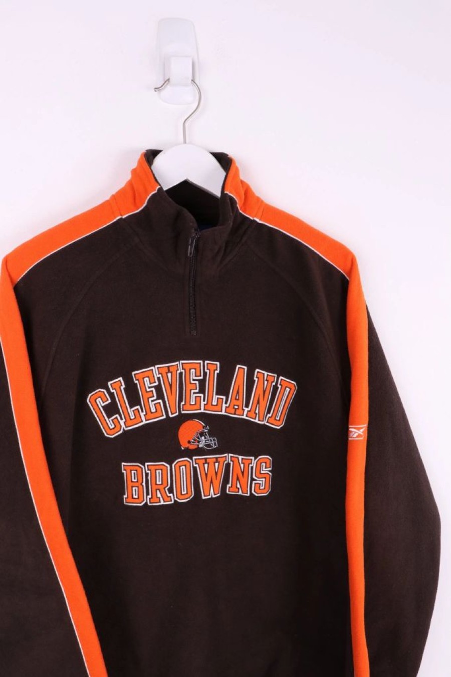 1/4 Zip Sweaters * | Restated Vintage Vintage Cleveland Browns 1/4 Zip Sweater Medium