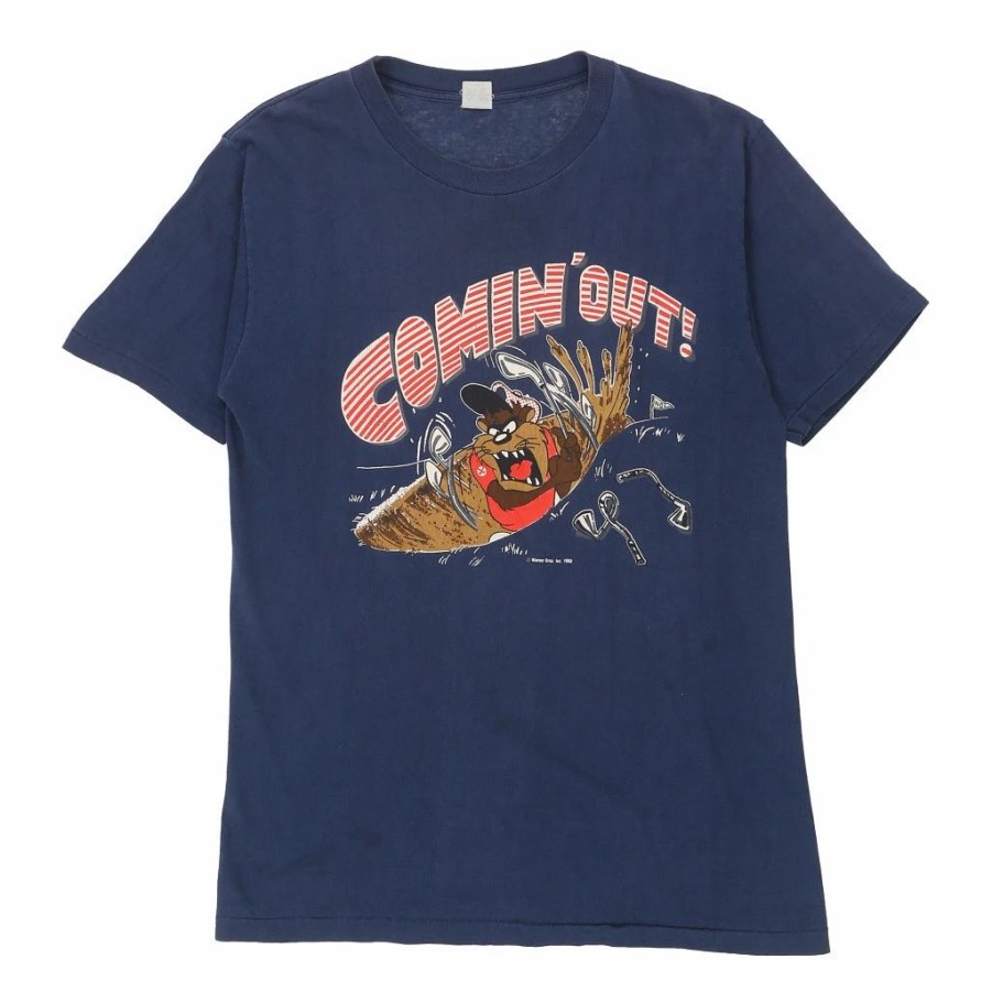 Vintage T-Shirts * | Vintage Looney Tunes Unbranded T-Shirt Medium Navy Cotton