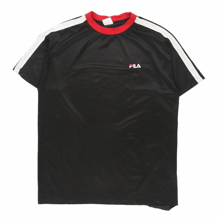 Vintage T-Shirts * | Vintage Fila T-Shirt Large Black Polyester