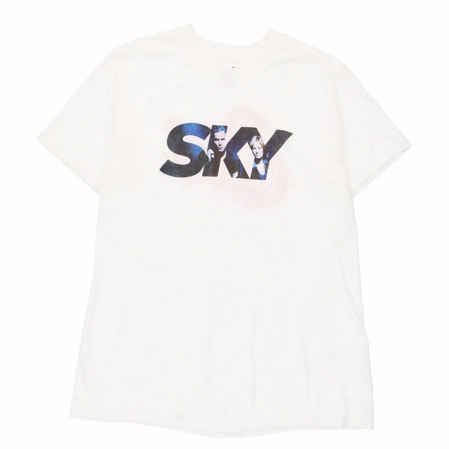 Vintage T-Shirts * | Vintage Sky Fruit Of The Loom T-Shirt Small White Cotton