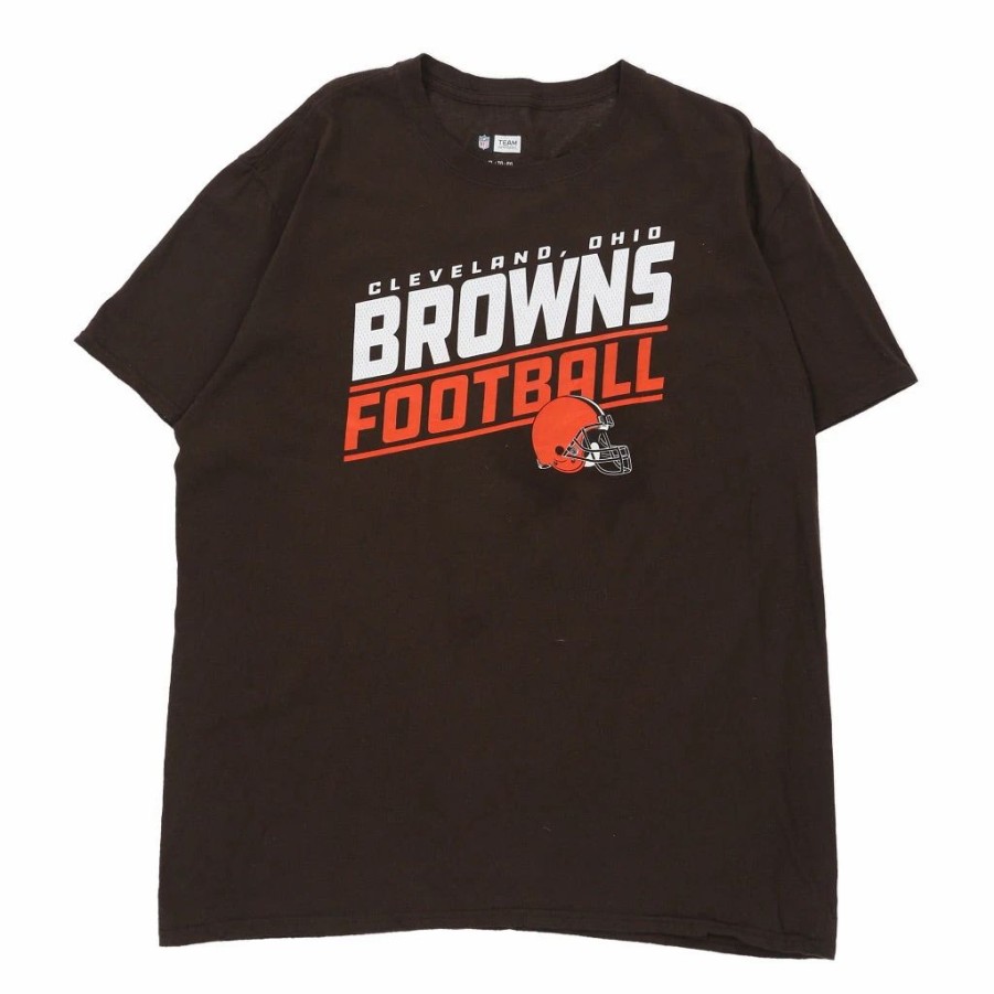 Vintage T-Shirts * | Vintage Cleveland Browns Nfl T-Shirt Xl Brown Cotton