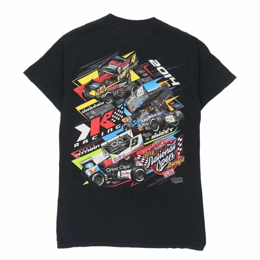 Vintage T-Shirts * | Pre-Loved National Open Racing Gildan T-Shirt Small Black Cotton