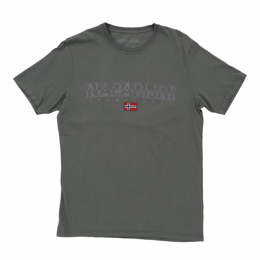 Vintage T-Shirts * | Vintage Napapijri T-Shirt Medium Grey Cotton