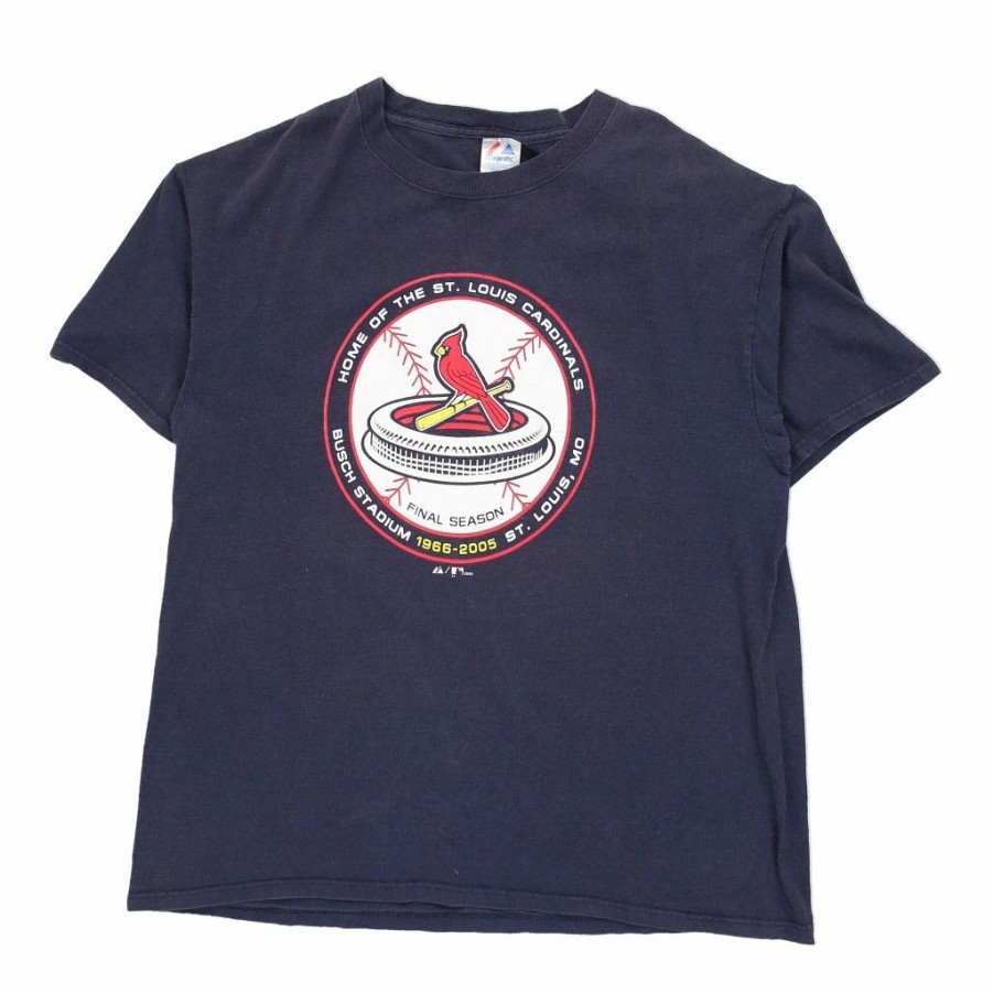 Vintage T-Shirts * | Vintage St. Louis Cardinals Majestic T-Shirt Xl Navy Cotton