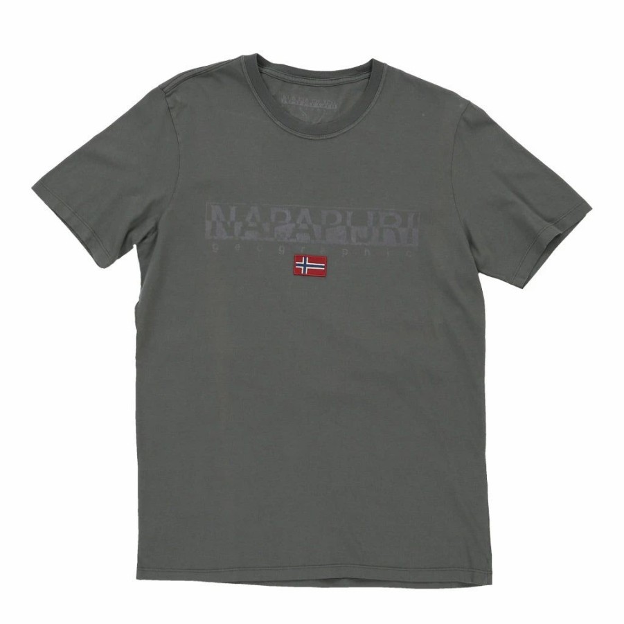 Vintage T-Shirts * | Vintage Napapijri T-Shirt Medium Grey Cotton