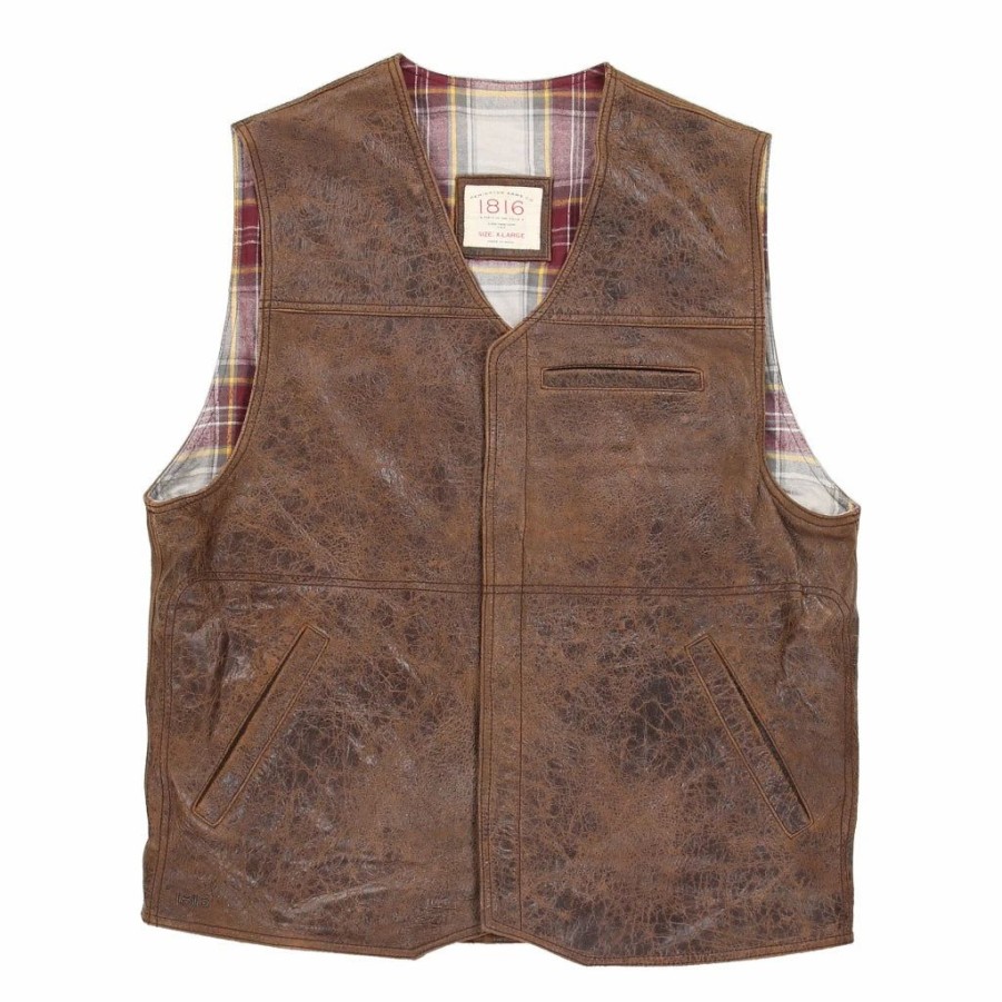 Vintage T-Shirts * | Vintage Remington Arms Co. Vest Xl Brown Leather