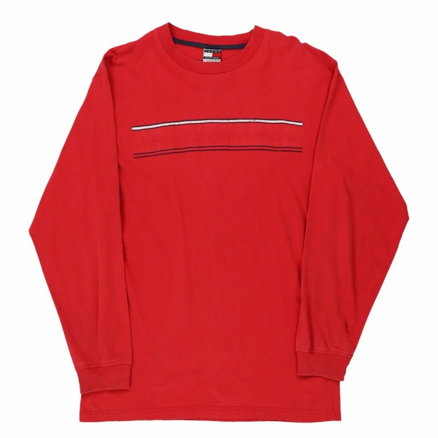 Vintage T-Shirts * | Vintage Tommy Hilfiger Long Sleeve T-Shirt Xl Red Cotton